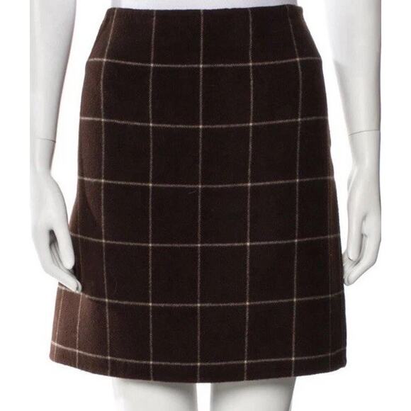 Ralph Lauren Collection Purple Label Vintage Runway Mini Skirt Wool Check 2001 L - Picture 6 of 16